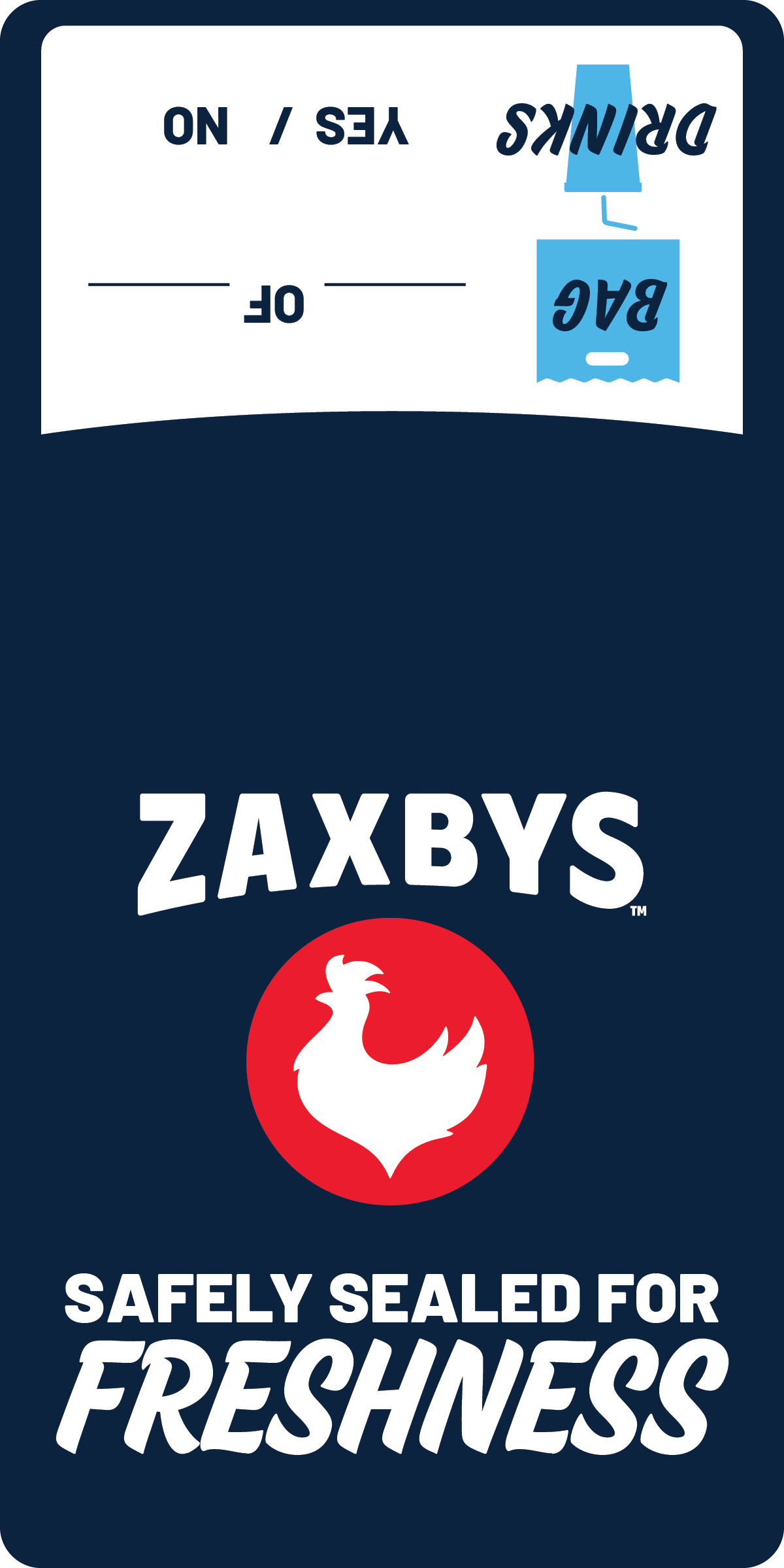 Zaxby's Delivery Sealed label