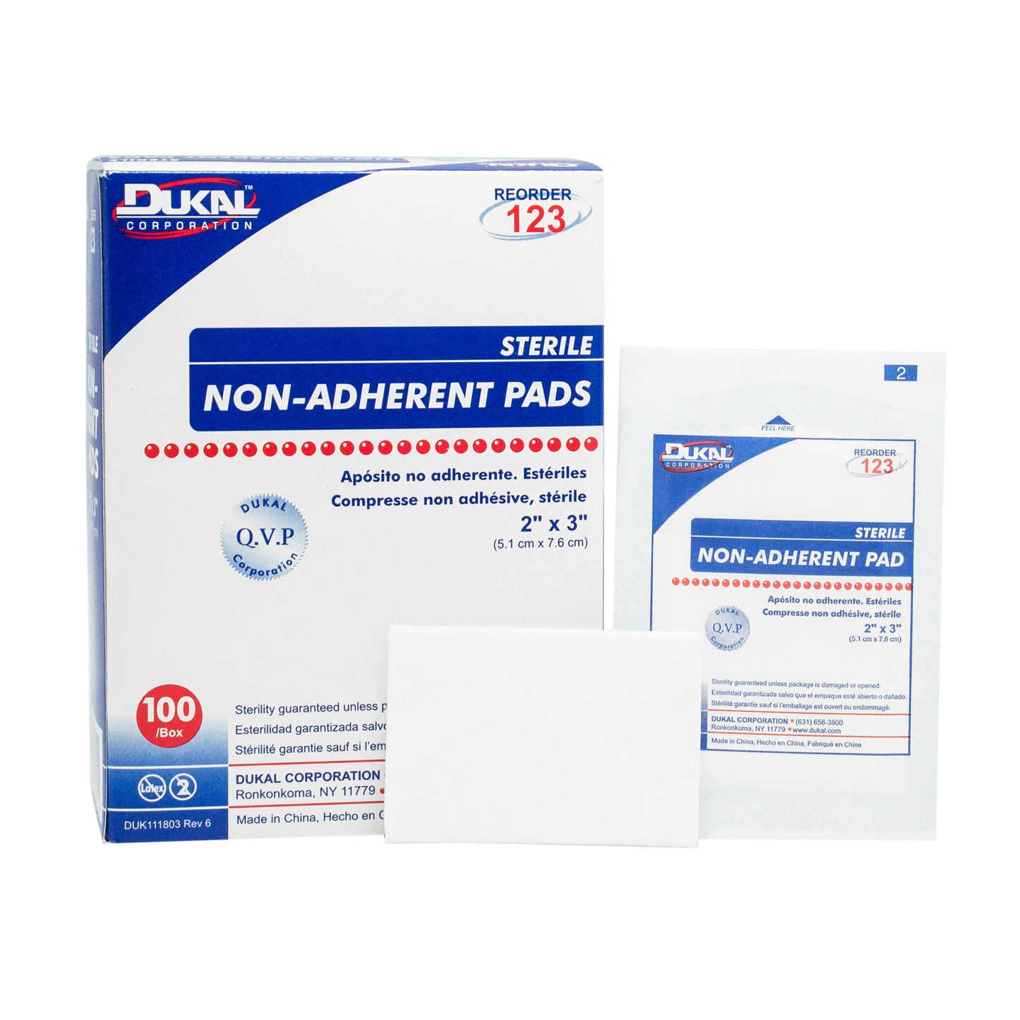 2" x 3" Non-Adherent, Sterile Pads