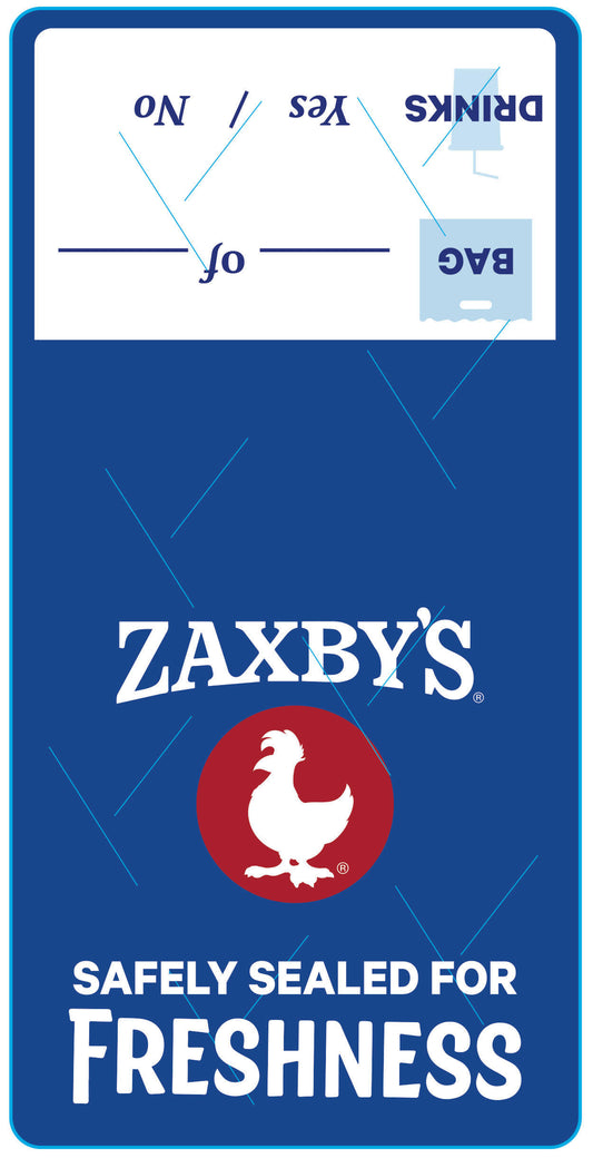 Zaxby's Delivery Sealed label