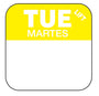 Tuesday - Martes 1" x 1" Durable Day of the Week Date Label