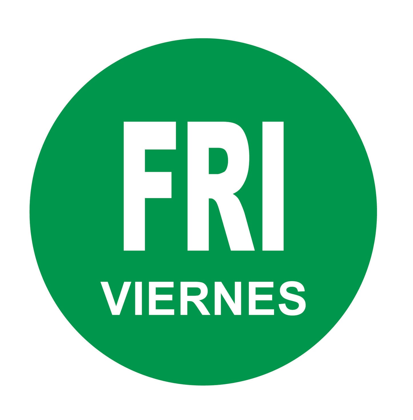 Friday - Viernes .75" Cold Temperature Day of the Week Date Label