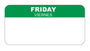 Friday - Viernes 2" x 1" Removable Day of the Week Date Label