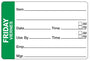 Friday - Viernes 2" x 3" Dissolvable Day of the Week Shelf Life Date Label