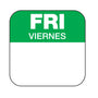 Friday - Viernes 1" x 1" Removable Day of the Week Date Label