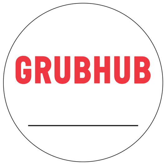 Tamper Indicating Label w-slits  "GRUBHUB"