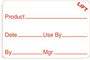 1" x 1.5" Durable Product Date Label