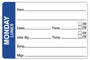 Monday - Lunes 2" x 3" Dissolvable Day of the Week Shelf Life Date Label