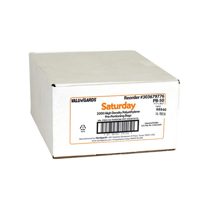 Saturday - Sabado 8.5" x 8.5" Color Coded Portion Bag