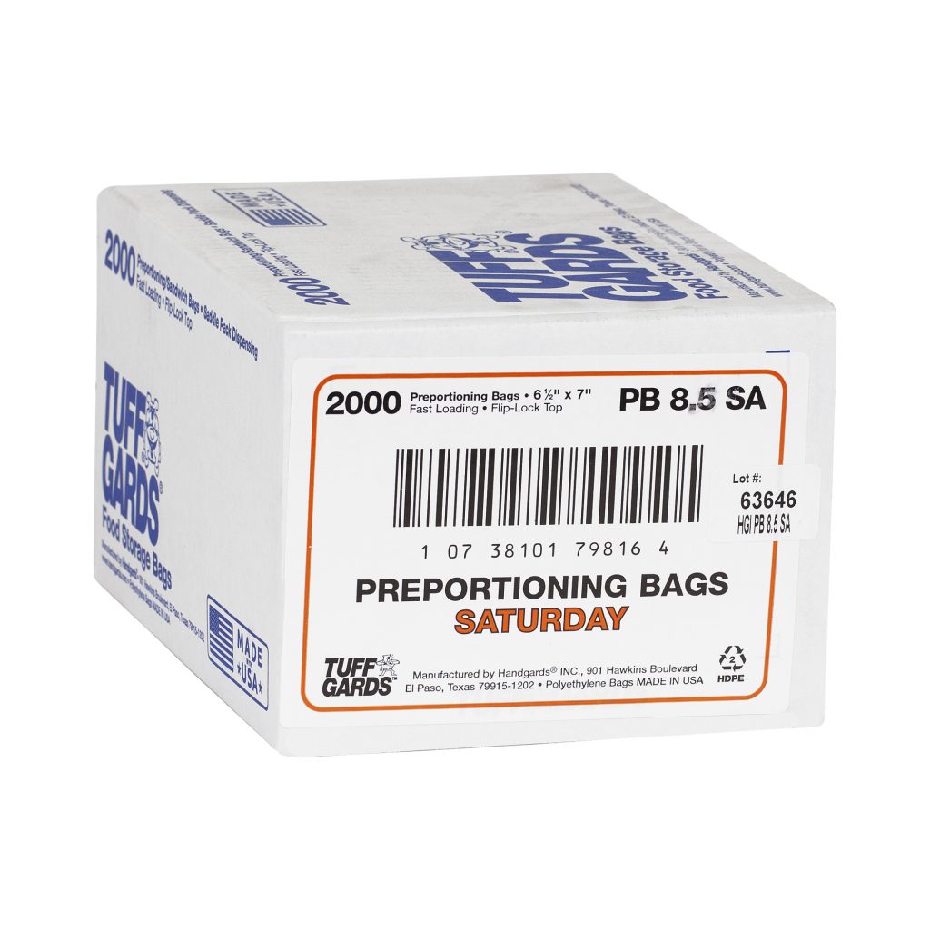 Saturday - Sabado 6.5" x 7" Color Coded Portion Bag