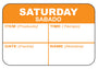 Saturday - Sabado 1" x 1.5" Dissolvable "Quad" Day of the Week Date Label