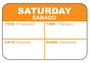 Saturday - Sabado 1" x 1.5" Dissolvable "Quad" Day of the Week Date Label