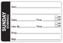 Sunday - Domingo 2" x 3" Dissolvable Day of the Week Shelf Life Date Label