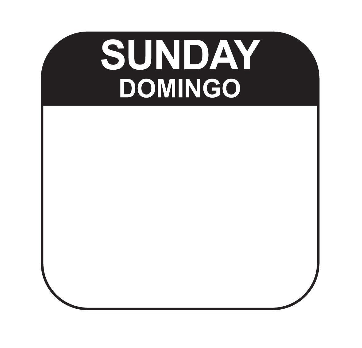 (discontinued) Sunday - Domingo .75" x .75" Dissolvable Date Label