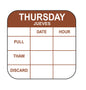 1" x 1" Thursday-Jueves Removable Pull-Thaw Date Label®