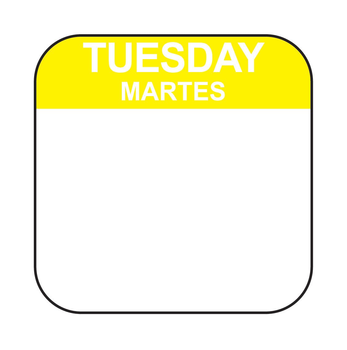 Tuesday - Martes .75" x .75" Dissolvable Date Label