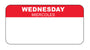 Wednesday - Miercoles 2" x 1" Removable Day of the Week Date Label