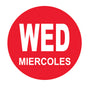 Wednesday - Miercoles .75" Cold Temperature Day of the Week Date Label