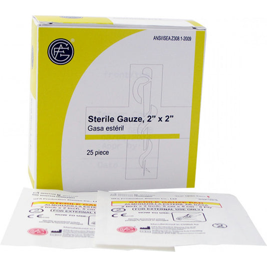 2"x2" Gauze Pad, 25/Box