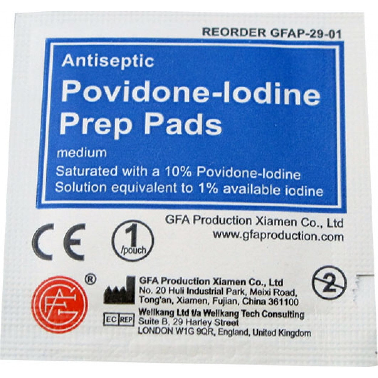 Povidone-Iodine Prep Pads, 10/Bag