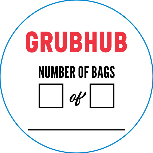 Tamper Indicating Label w-slits  "GRUBHUB"