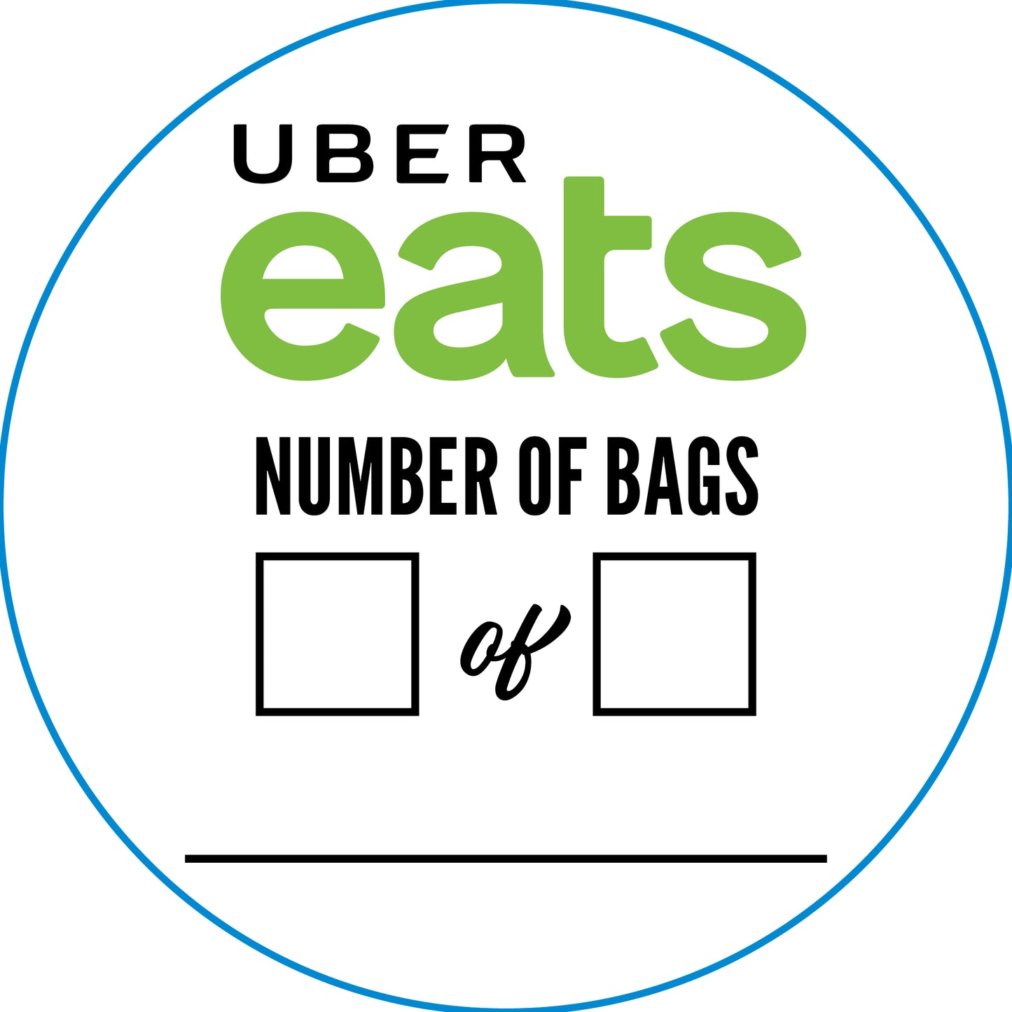 Tamper Indicating Label w-slits  "UBER EATS"