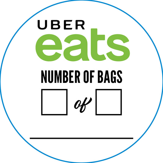 Tamper Indicating Label w-slits  "UBER EATS"