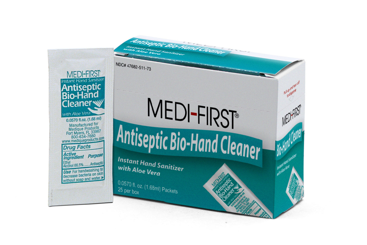 Antiseptic Bio-Hand Sanitizer With Aloe, Packets 25/box