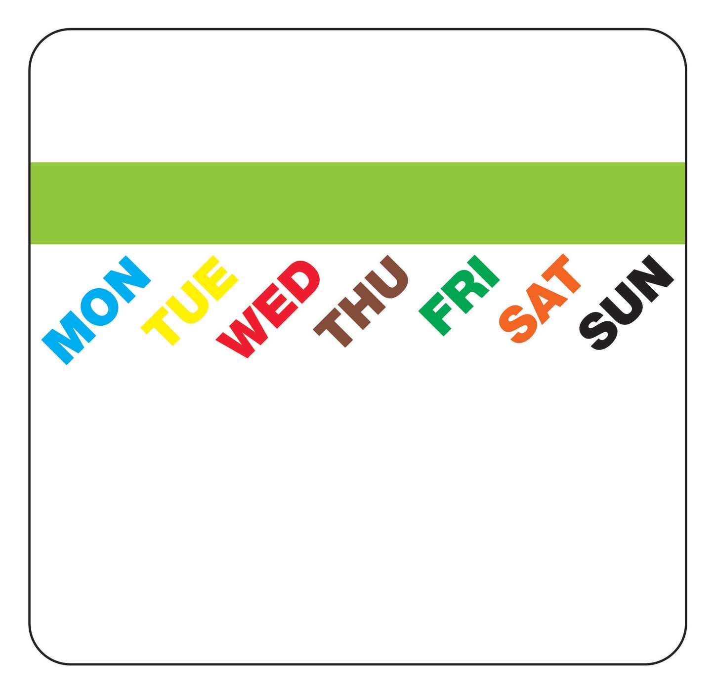 2" x 2" Durable 7-Day w-pattern adhesive (green)