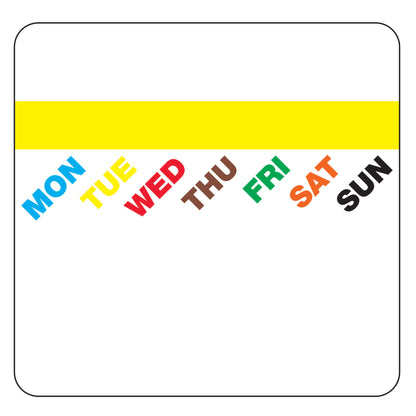 2" x 2" Durable 7-Day labels w-pattern adhesive (yellow)