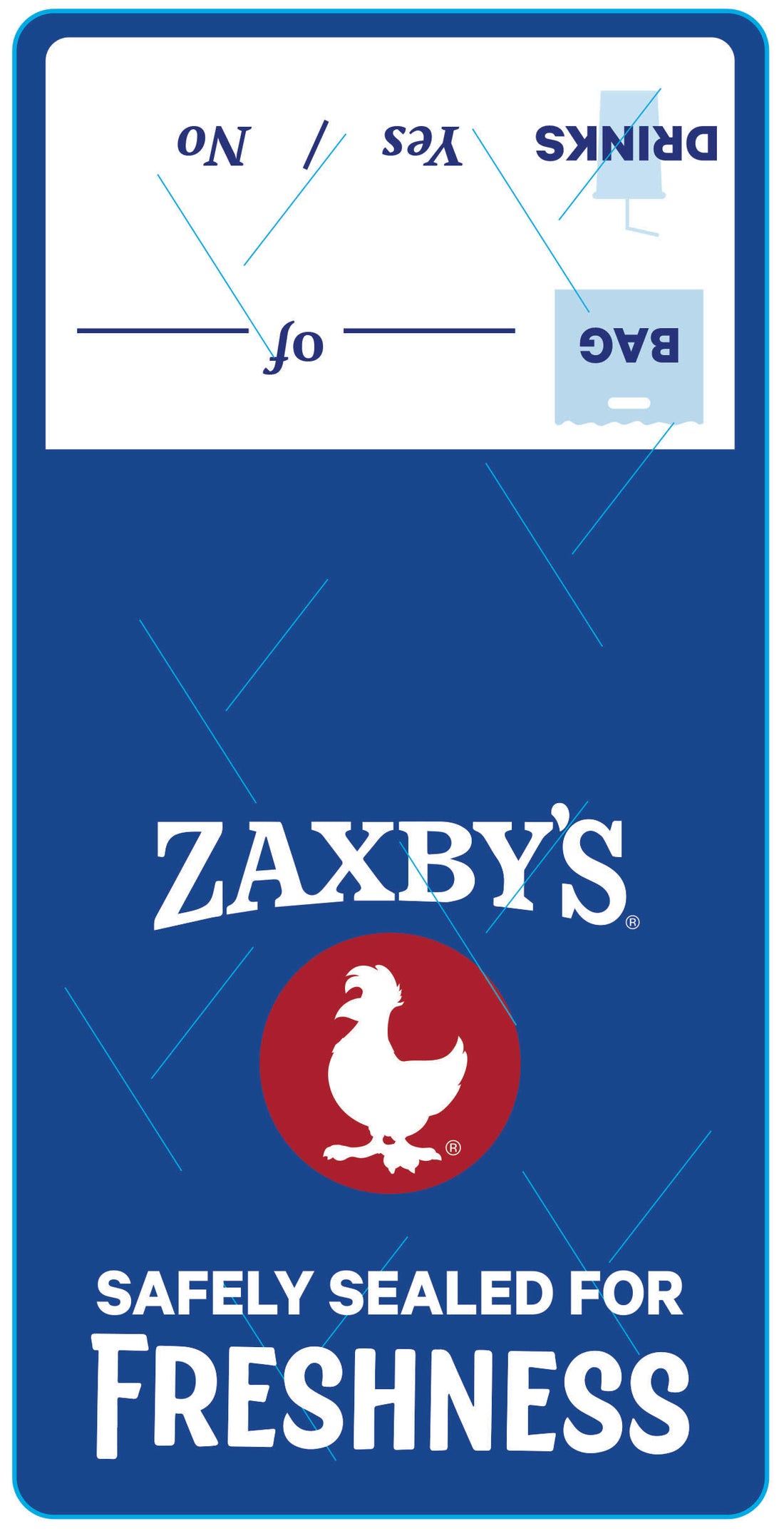 Zaxby's Delivery Sealed label Date Label