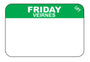 Friday - Viernes 1" x 1.5" Durable Day of the Week Date Label