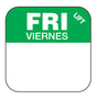 Friday - Viernes 1" x 1" Durable Day of the Week Date Label