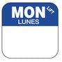 Monday - Lunes 1" x 1" Durable Day of the Week Date Label