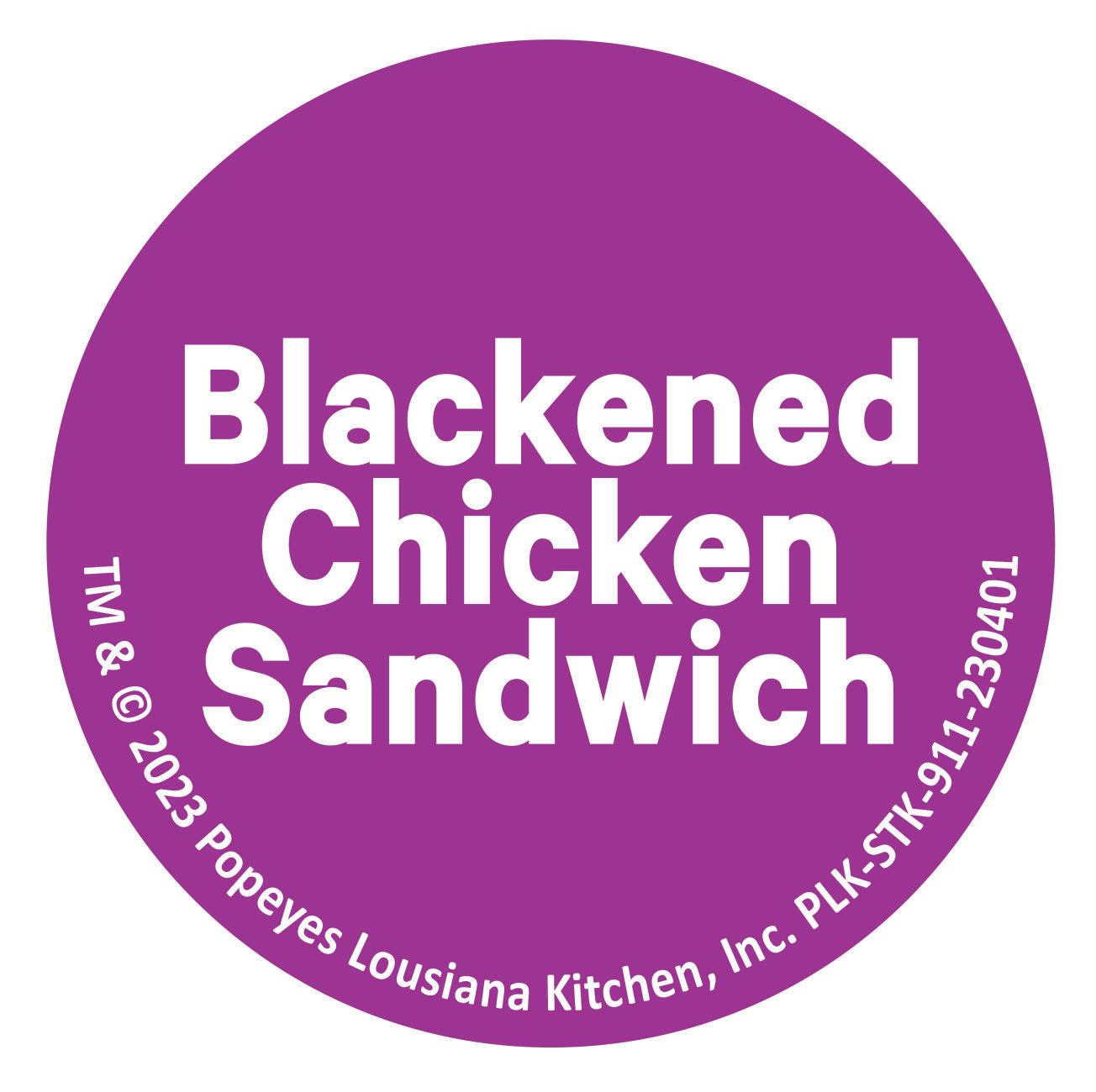 1.5" Blackened Chicken Sandwich (Popeyes)