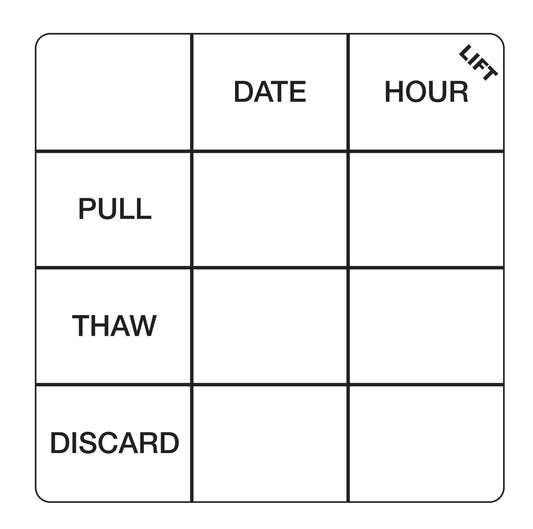 2" x 2" Durable Pull-Thaw Date Label