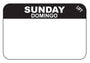 Sunday - Domingo 1" x 1.5" Durable Day of the Week Date Label