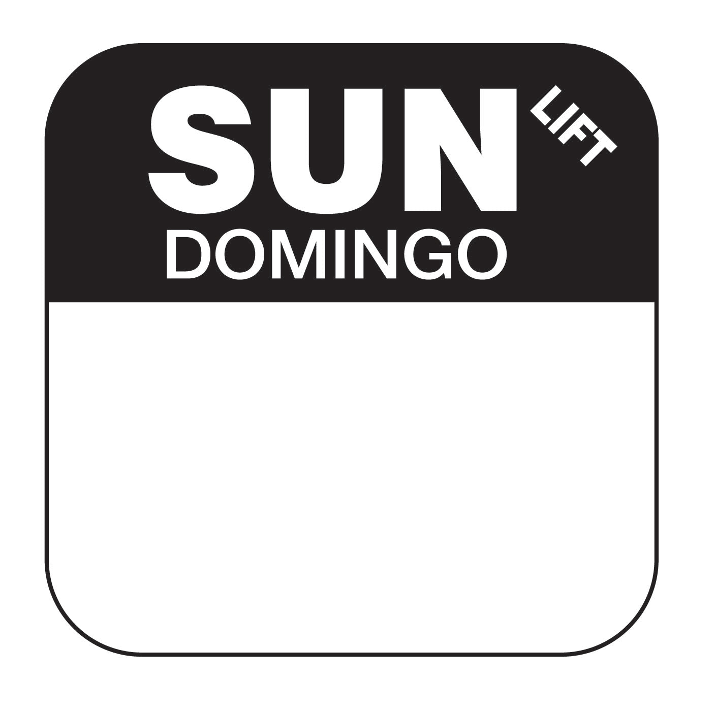 Sunday - Domingo 1" x 1" Durable Day of the Week Date Label