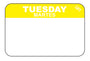 Tuesday - Martes 1" x 1.5" Durable Day of the Week Date Label