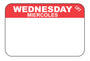 Wednesday - Miercoles 1" x 1.5" Durable Day of the Week Date Label