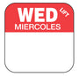 Wednesday - Miercoles 1" x 1" Durable Day of the Week Date Label