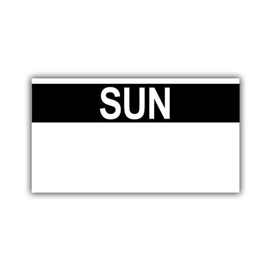 Sunday (for Paxar Single Line Date Labeler)