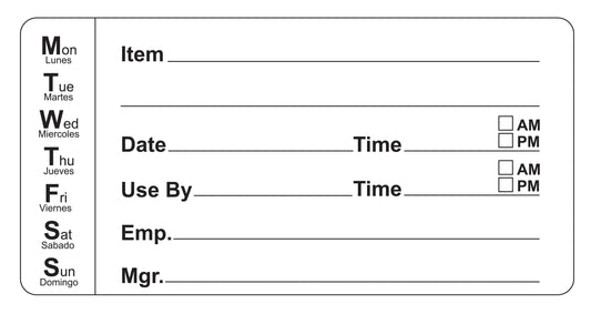 4" x 2" Removable 7 Day Prep Date Label