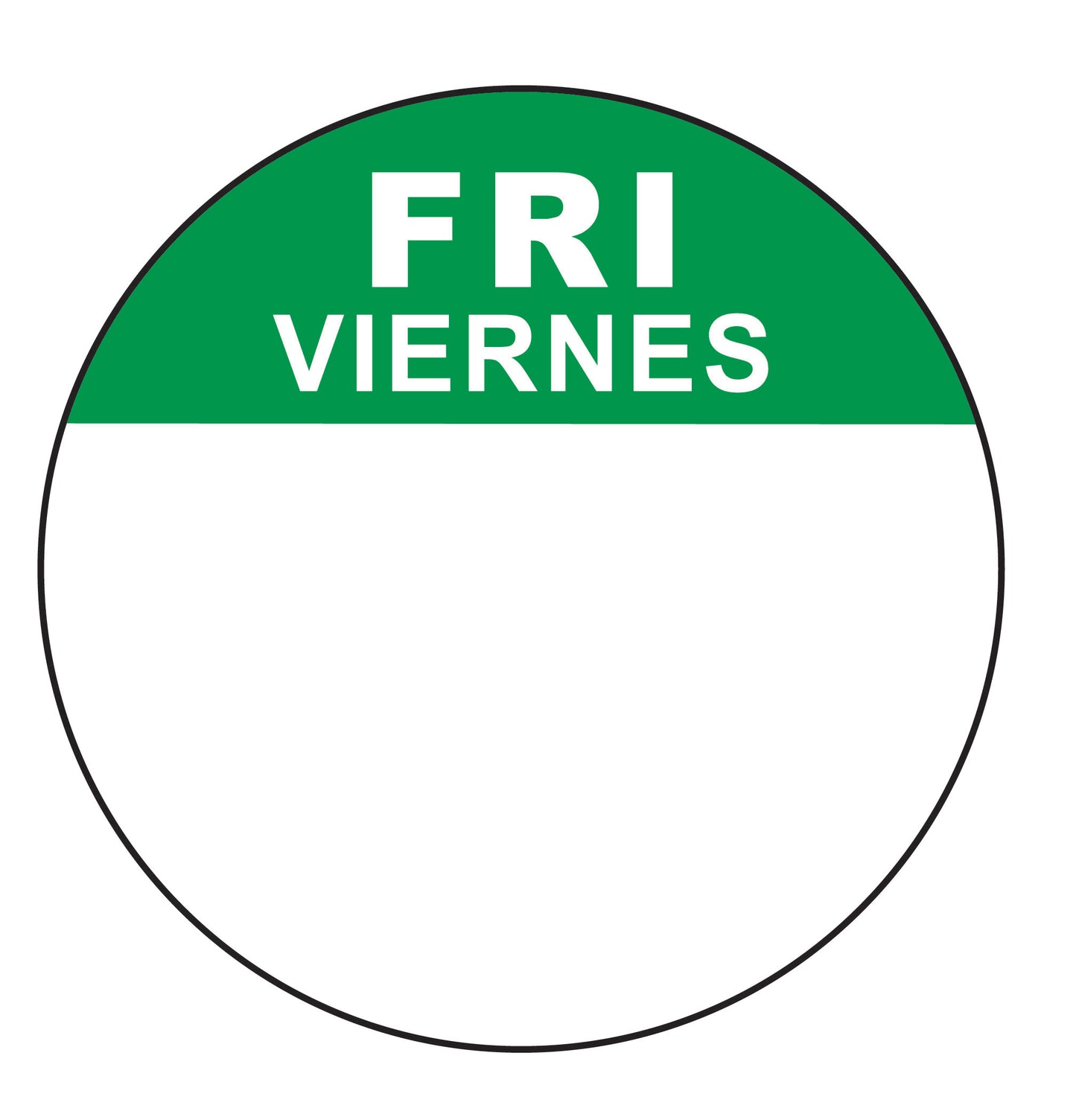 Friday - Viernes 1.5" Cold Temperature Day of the Week Date Label