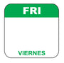 Friday - Viernes 1" x 1" Dissolvable Date Label