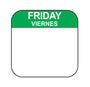 Friday - Viernes .75" x .75" Dissolvable Date Label