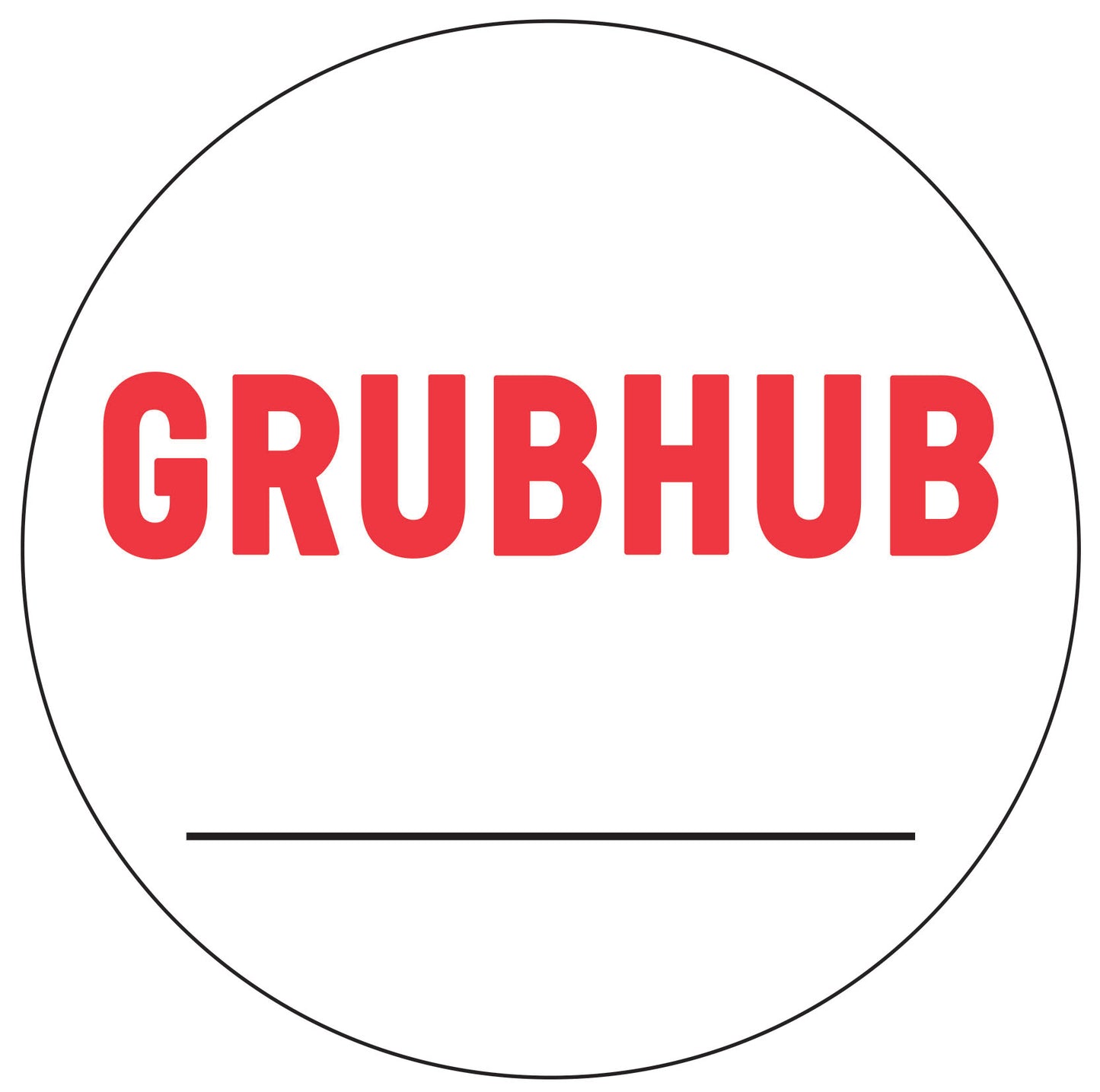 Tamper Indicating Label w-slits  "GRUBHUB"