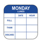 1" x 1" Monday-Lunes Removable Pull-Thaw Date Label®