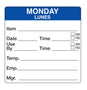 Monday - Lunes 2" x 2" Dissolvable Day of the Week Shelf Life Date Label