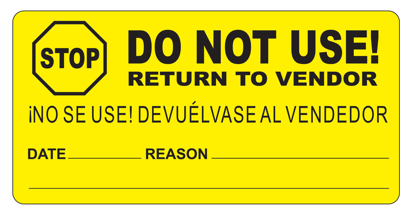 Stop DO NOT USE! 4" x 2" Removable Date Label