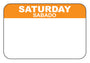 Saturday - Sabado 1" x 1.5" Dissolvable Day of the Week Date Label